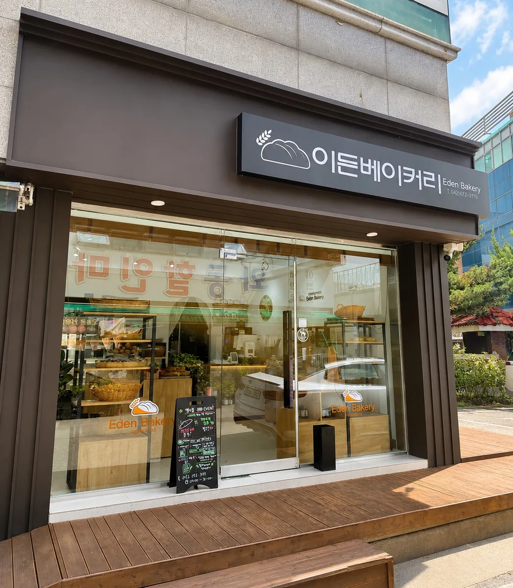 ▲사진설명=대전 대덕구에 위치한 이든베이커리 매장 전경.